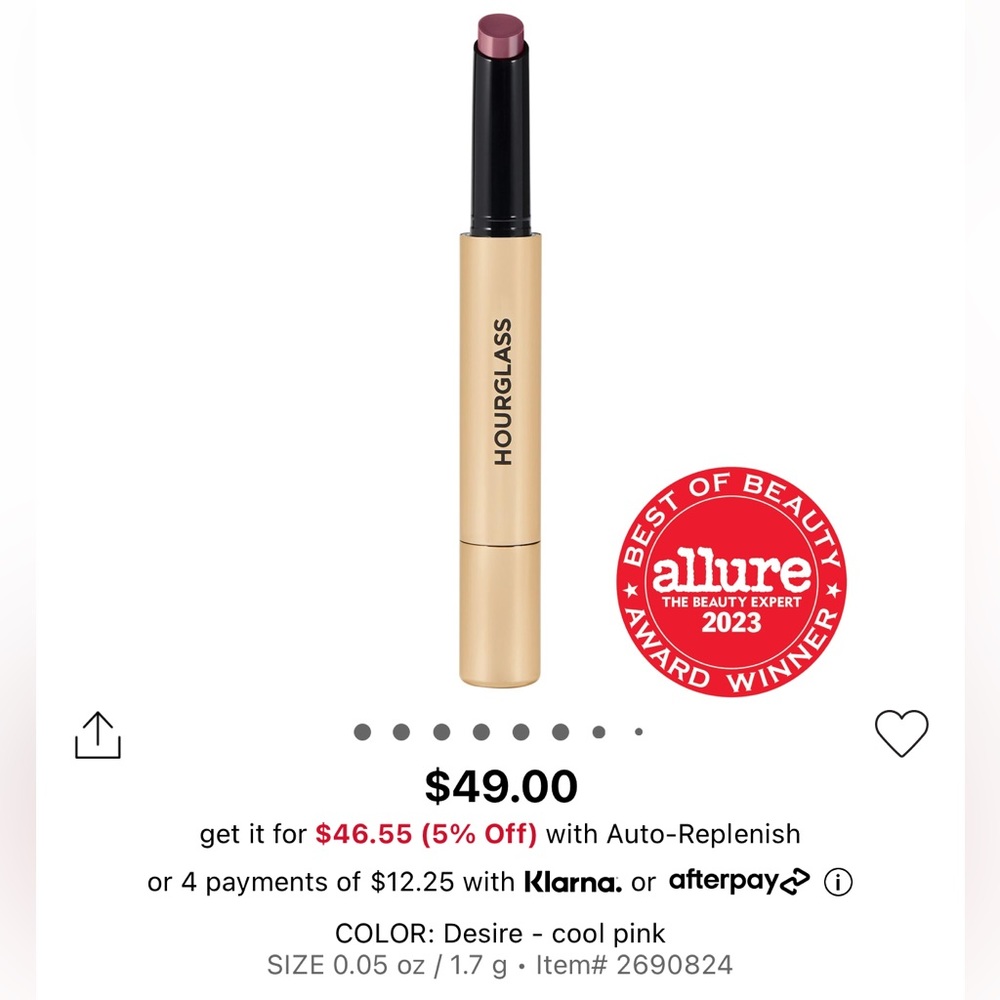 BNIB Hourglass Phantom Volumizing Glossy Lip Balm (Desire)